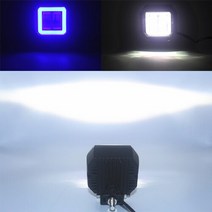 선박용 램프 라이트 2 개 천사 눈 작업 조명 LED 바 방수 화이트 블루 헤일로 링 바이크 오토바이 안개 오프로드 보트 자동차 액세서리 12V 24V, [01] 2PCS square