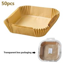 50pcs Square Air Fryer Parchment Disposable AirFryer Paper Round Baking Waxed Liner Plate Barbecue O, 50PCS-16CM7