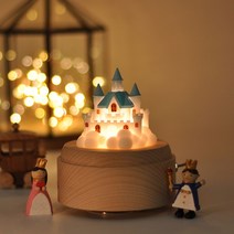 신혼 부부 오르골 무드등 캐슬 생일 여자 결혼 선물, 블루(음악:달은내마음을나타낸다)