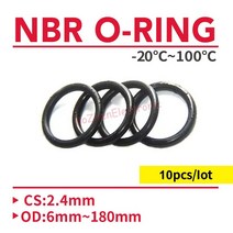 고무와셔 오링 실리콘 구리 스텐 10pcs o 링 가스켓 cs 2.4mm od6 180mm nbr 자동차 니트릴 고무 라운드 o 유형 부식 내유성 씰링 와셔 블랙, 외경 15mm, 검은색