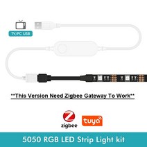 LED 스트립 조명 전구 스마트 지그비 USB Led 투야 와이파이 RGB led dc5 v 5050 TV 백라이트 알렉사 구글 홈으로 작동, Zigbee Version, CHINA, 4M Kit