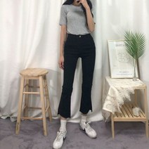 돌체비타샵 신축성 대박 밑단 언발 컷팅 스판 부츠컷 바지