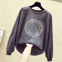긴소매 상의 맨투맨 여성 봄가을 얇은 트렌드 와이드 루즈핏 플라워 프린팅 캐쥬얼 라운드넥 스타일리쉬 3321373677