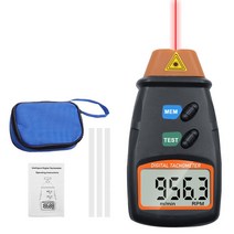속도측정기 디지털 타코미터 2.5-99999RPM 비접촉 레이저 회전 속도계 모터 팬 세탁기 자동차용 천 가방 포함, 한개옵션0