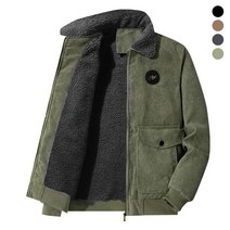 비보뉴 남성용 코듀로이 플러스 벨벳 양모 재킷