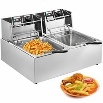 튀김기 상업 업소 대형 튀김 더블 탱크 전기 다기능 기계 무연 튀긴 생선 프라이 치킨, 220v 프라이팬, 이중 탱크, 씨엔