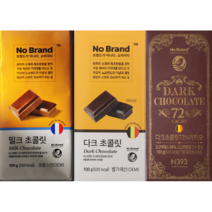 노브랜드 초콜릿 묶음 밀크+다크+ 다크72%, 3개