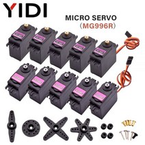 서보모터 로봇 RC 방수 미니 고토크 2/4pcs MG996R JR Steering Rotation Servo Motor 180 360 MG 996 High Speed Torque, All Metal - 360, 4PCS