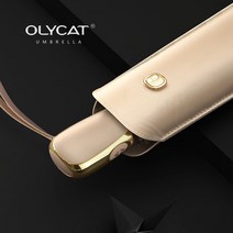 럭셔리 ultralight 우산 크리 에이 티브 자동 태양 비 여자 안티 uv 파라솔 접는 지우기 간단한 디자인, Champaign gold