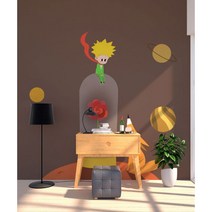Bj 그림벽지 어린왕자 일러스트 뮤럴벽지 AT1046247 (120x85cm), 실크