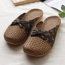 S2하우스 플라워라탄 거실화 실내슬리퍼 여름실내화, 브라운, 1개