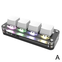 매크로 커스텀 단축키 한손 키보드 RGB 4 키 프로그래밍 매크로 사용자 정의 키보드 Photoshop 게임 키패드, 한개옵션2, 01 white, 한개옵션1