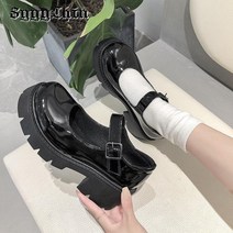 면접용구두 배색 양가죽펌프스 여성 펌프 메리 제인 하이힐 플랫폼 청키 힐 레이디
