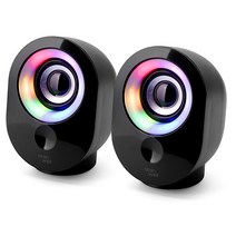 오랜웰 OR-S70RGB 7모드 LED라이트 2채널 컴퓨터 USB PC스피커, 블랙