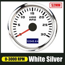 RPM측정기 타코미터 타코메타 2'52mm 포인터 타코미터 6000 RPM 게이지 자동차 모터 보트 요트 RV 12/24, 06 3000-WS