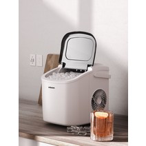 스터디카페 제빙기 소형 15kg 미니 얼음제조기 사무실, 화이트(90W)+공냉식+자동 세척