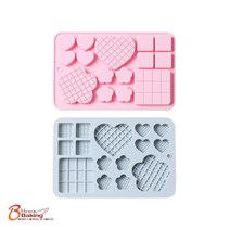 이홈베이킹 실리콘몰드 하트 꽃 사각판초콜릿세트15구 랜덤1개, 단품