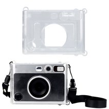 카메라 제습함Instax Mini evo와 호환되는 탈착식 숄더 스트랩이 있는 카메라 케이스 크리스탈 PVC 투명 보, 한개옵션0