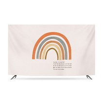 명화 티비 TV 덮개 가리개 인치 종류별 무지개 럭셔리 거실 모니터 먼지 커버 42 55 65 75 액자 풍경 HA11, 60인치 무지개