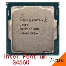 인텔 펜티엄 G4560 3.5 GHz 듀얼 코어 쿼드 스레드 54W CPU 프로세서 LGA 1151, 한개옵션0