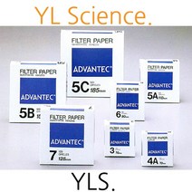 (YLS) Advantec 정량여과지 No.5B (Quantitative Filter Paper) 4um (0.21mm) - Japan, 185mm (100매입)