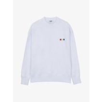 공식 MSGM 남성 Korea Exclusive MSGM 레인보우 로고 스웻 스웨트셔츠 맨투맨 (3240MM804 227186 01) 화이트