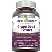 Amazing Formulas 포도씨추출물 800mg 식물성 캡슐 240정, 1개, 기본