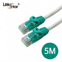 LANstar CAT.6 UTP 크로스 랜케이블 5m/LS-6UTPC-5MG/연선/기가비트/250MHz 대역폭/50u 금도금 커넥터/8P8C/RJ45/크로스배열 랜선/트위스트 페어, 상세페이지 참조