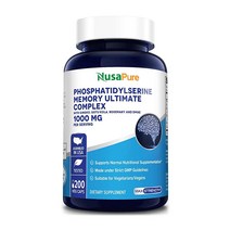 NusaPure Phosphatidylserine 미국 누사퓨어 포스파티딜세린 200정(100일분) 2통, 1통, 200정