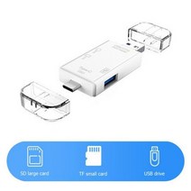 블랙박스sd카드리더기 멀티 nfc 유심칩 메모리 컴퓨터 노트북 액세서리용 보안 디지털TF 카드 판독기 분배기 어댑터용 6 in 1 OTG USB 3.0 TypeC, 01 White Card Reader