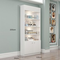 상품 진열대 4단 스탠드 인테리어 맞춤 소품 철제 진열장, 200x100x24화이트