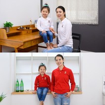 베베왕국 가족티 단체티 패밀리룩 가족 커플티 긴팔 곰돌이 아동 키즈 주니어 카라티 티셔츠