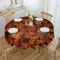 원형테이블보 가을 단풍잎 라운드 웨딩 호텔 테이블 휴일 다이닝 방수 식탁보, 없음, 143.HZF03156 - 153x259cm Table