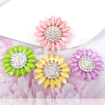 블라썸 해바라기 큐빅 골프 볼마커 4종 버디나비 캐디용품 골프악세사리 볼마크 자석 햇클립, C-1.양면 햇클립-핑크