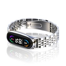 미밴드 4 충전기 샤오미 고속 충전 코어 xiaomi mi band 6 5 3용 금속 스트랩 스테인레스 팔찌 on mi band correa miband xiomi 팔찌 46, 협력사, 미밴드4용, 새 버전 은색