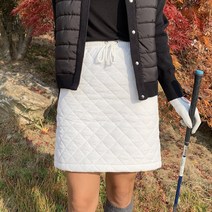 여성 패딩 스커트 겨울 골프 미니 방풍 밴딩 누빔 스커트