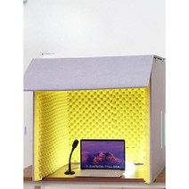 방음부스 1인용 간이 노래연습 흡음 방음 노래방, 외부 회색  /내부 녹색