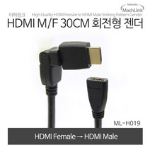 마하링크 HDMI M/F 회전형 연장 젠더 30cm/ML-H019/상하좌우 90도 사용가능/90도 꺽임/90도 회전/협소한 공간에 사용/자유로운 각도 조절