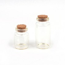코르크 마개 원형 유리병 소형 유리통 공병 유리자 소품 디스플레이 꾸미기, 사이즈, 30x40mm