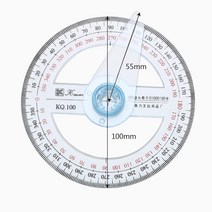 각도자 360 포인터 분도기 눈금자 플라스틱 10cm 원형 스윙 암 각도 파인더 측정 도구 학교 사무실, 한개옵션0