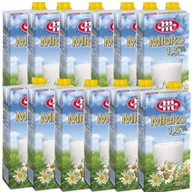롯데푸드 폴란드 동물복지농장 믈레코비타 저지방1.5% FLOWER 수입멸균우유1L(12입), 1l, 12개