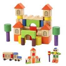 YOLOMAM 베이직 원목블록 나무블럭 성쌓기블록