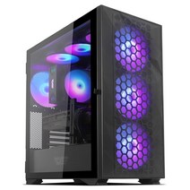darkFlash DLX21 RGB MESH 블랙 미들타워 케이스 (전면메쉬망), 1개