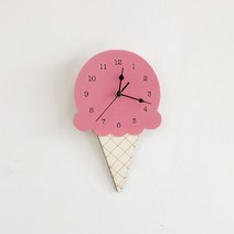 해외배송 북유럽 스타일의 홈 아이스크림 벽시계 만화 음소거 어린이 방, 옵션04
