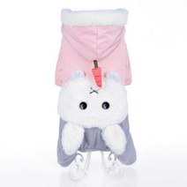 Hoopet-개 따뜻한 옷 고양이 가을/겨울 의상 애완 동물 코트 작은 개 4 피트 옷, 분홍색_XXL