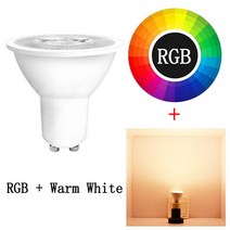 스마트전구 LED IOT RGB GU 10 스마트 Led 전구 8W LED 매직 램프 스포트 라이트 16 색 메모리 기능 IR 원, 한개옵션1, 02 RGB Warm White