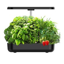 가정용스마트팜 수경 재배 시스템 12 포드 실내 허브 정원 with led Grow light smart garden planter for home Kitchen 스마트팜 32, 블랙유 플러그