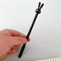깜찍한 새해 어린이집 선물 블랙 토끼 볼펜 0.5mm, 단품, 단품