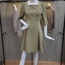 [케네스레이디] ()스퀘어넥 단추 원피스