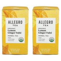 알레그로 레몬 진저 툴시 티백 20개입 34g 2팩 Allegro Lemon Ginger Tulsi Tea Bags